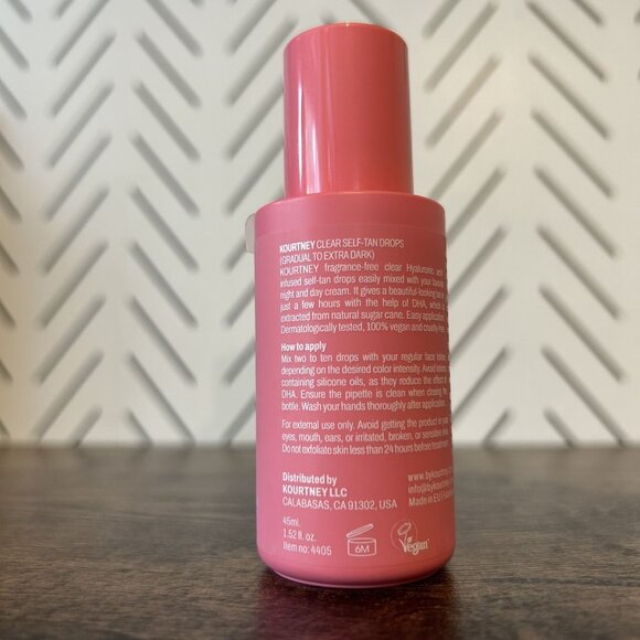 NEW Kourtney Kellar Clear Self Tan Face Drops Hyaluronic Acid Tanning Vegan - Picture 2 of 8
